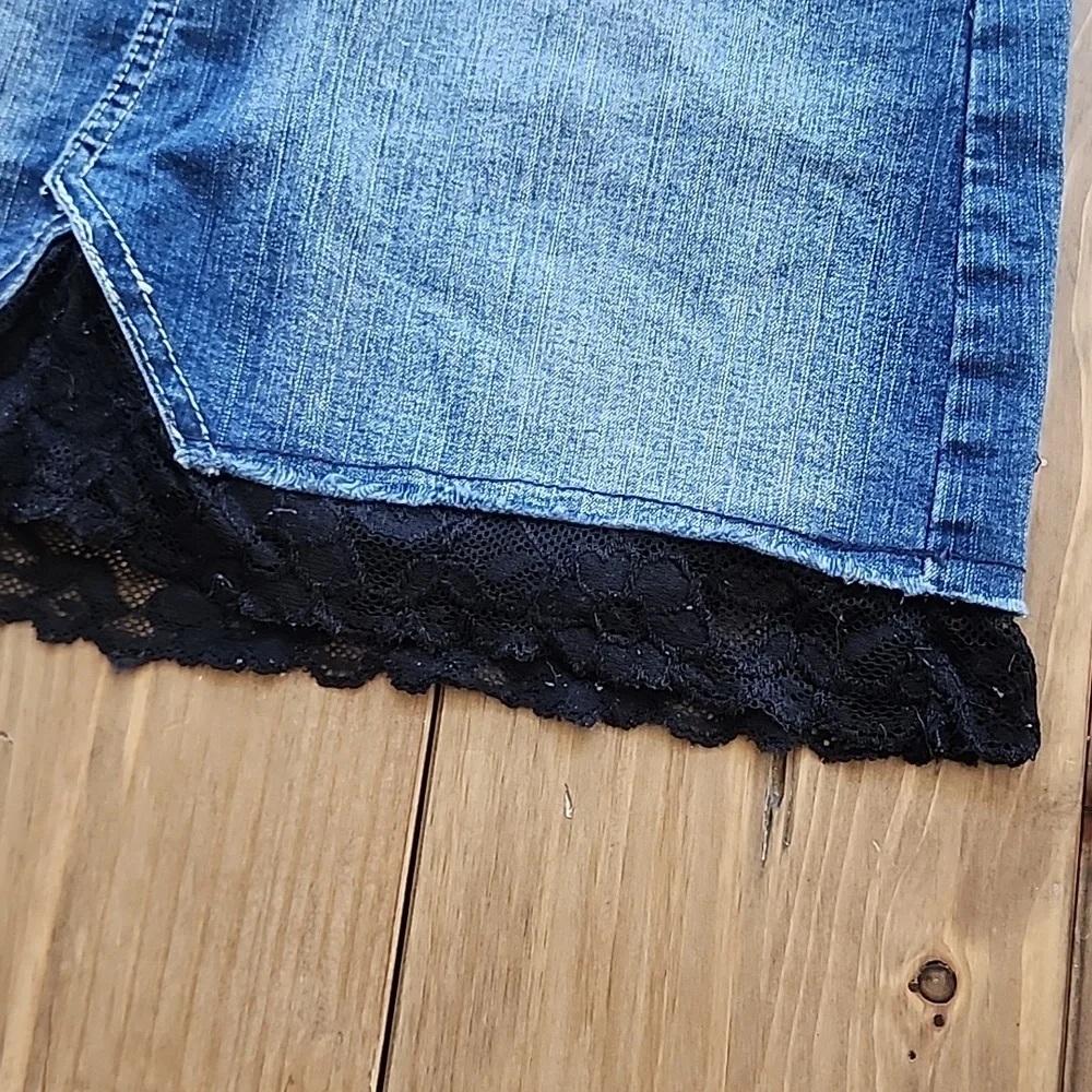 Vintage Y2K YMI Denim Shorts with Lace Detailing